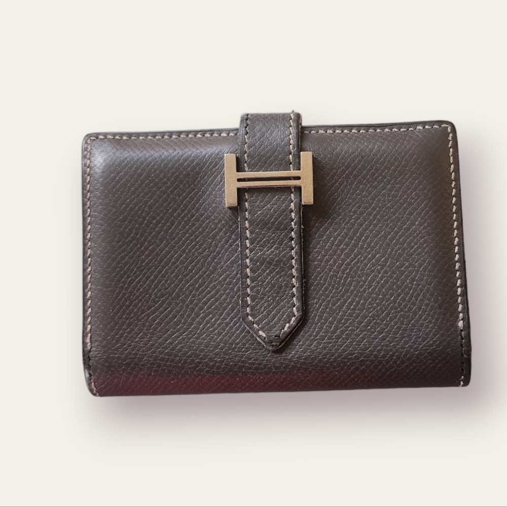 Hermès Grey Leather Card Holder